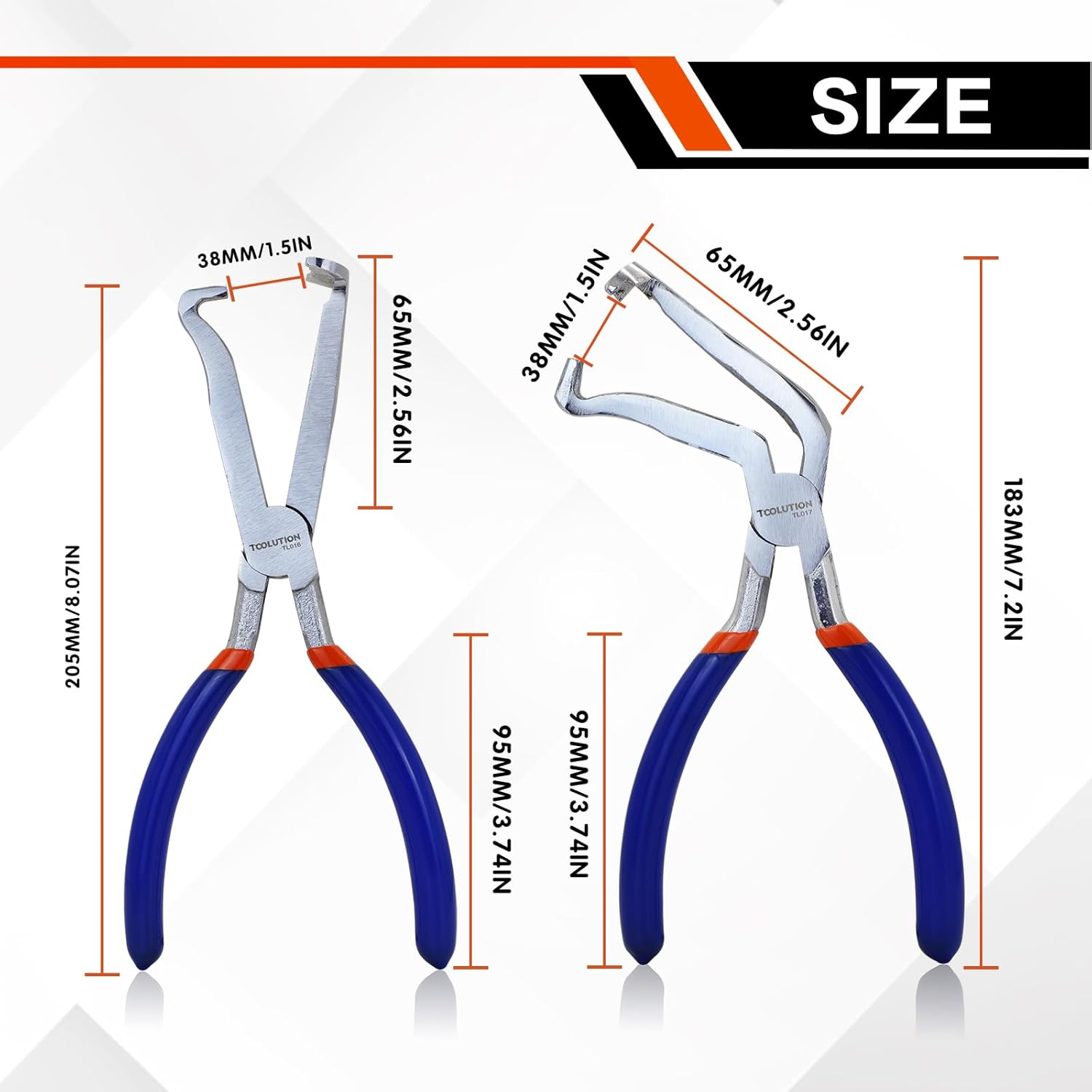 8 Inch Electrical Disconnect Pliers 2Pcs, Automotive Connector Pliers Set for Push Tab Style Plugs, Electrical Connector Removal Tool for Cars, Fuel Lines, Sensors