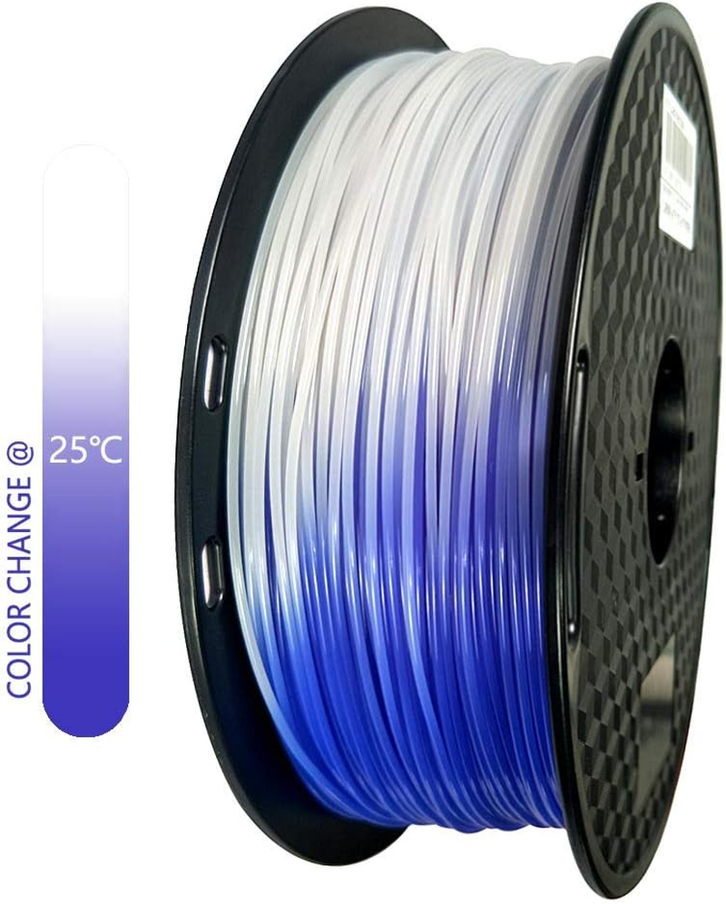 CC3D 31℃ Temperature Color Change PLA Filament Violet Blue to White 1.75 Mm 1KG 3D Printer Color Changing Filament with Temperature PLA Blue White image number 4