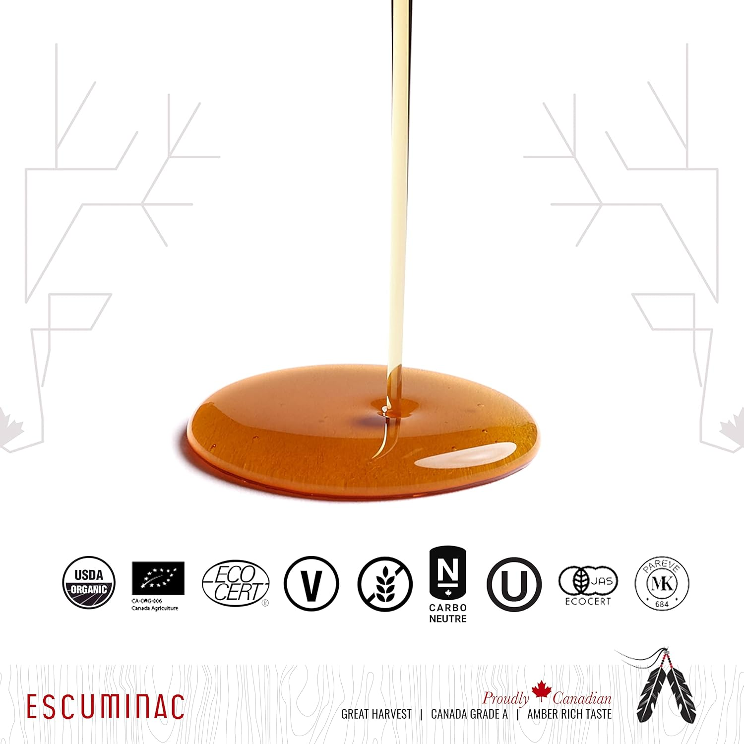 Pure Canadian Maple Syrup by Escuminac Maple Farm. Family Size Format. (33 Fl Oz) 1L. Canada Grade A, Medium Taste, Great Harvest. 100% Organic, Single Origin, Bottled by the Maker. image number 6
