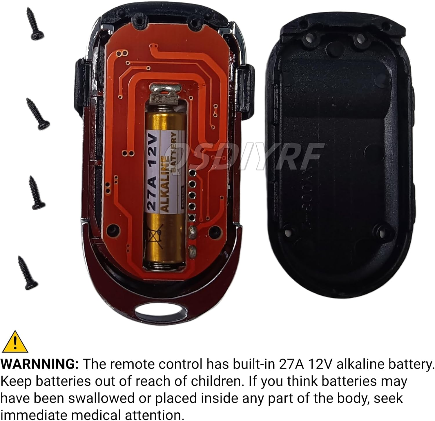 QSDIYRF Gate/Garage Door Remote ONLY Compatible with 81CR 82CR 84CR ARC-6 Receivers, Replacement for ECA White Roman Numerals Buttons Remote Control (433Mhz, Green LED Indicator, 1 Pack) image number 4