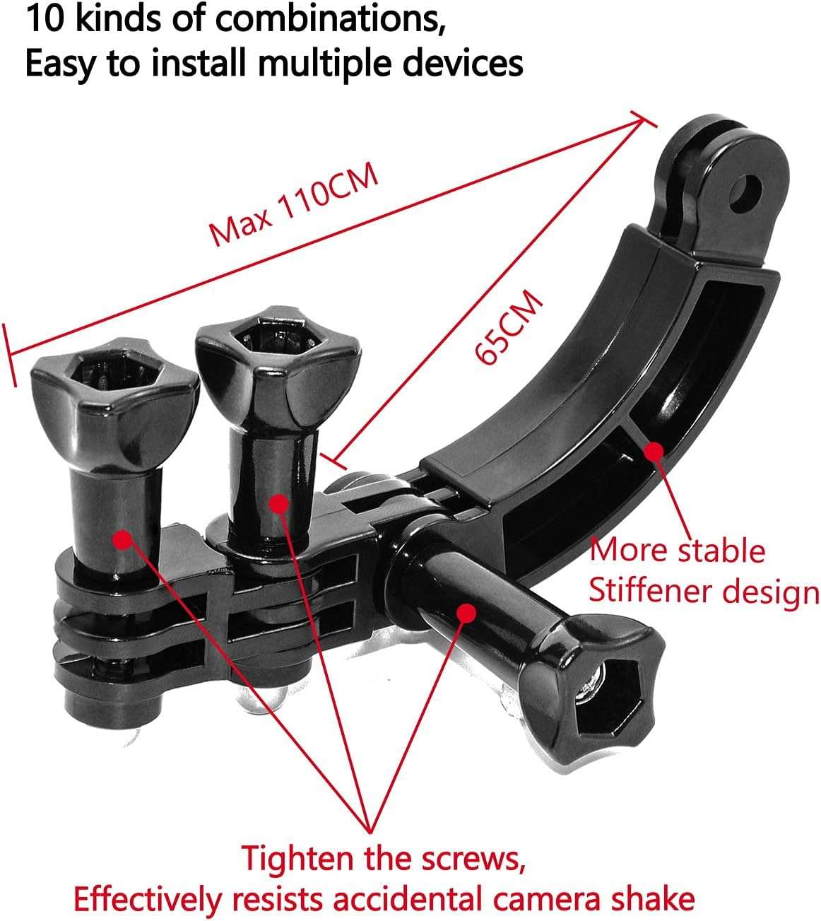 90 Degree Rotary Extension Arms Mount Rig Screw for Gopro Hero4/3+/3/2/1 Camera image number 5