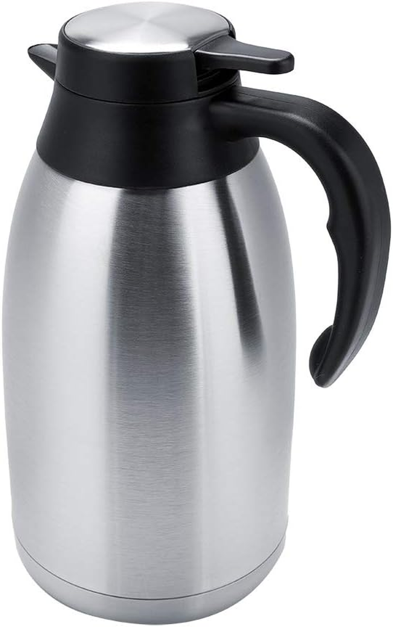 QANYEGN Double Walled Insulated Coffee Server, Vacuum Insulated Coffee Water Pot, Stainless Steel Vacuum Insulated Tea Pot for Keeping Hot Coffee Tea Home and Office (2L) image number 2