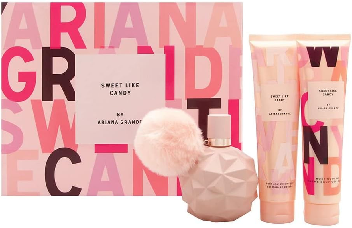 Sweet like Candy by Ariana Grande for Women - 3 Pc Gift Set 3.4Oz EDP Spray, 3.4Oz Body Souffle, 4Oz Body Mist image number 1