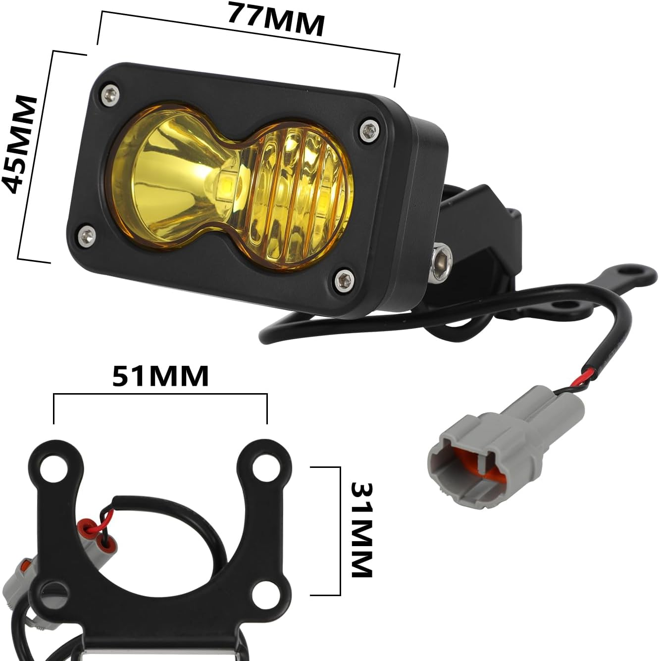 Headlight Kit 6000-6500K Led Light Bar with Switch for Surron Sur Ron X260 Spot Flood Combo Dirt Bike Light Kit Motorcycle Headlamp Accessories Clear Front Lamp Bright Yellow image number 5