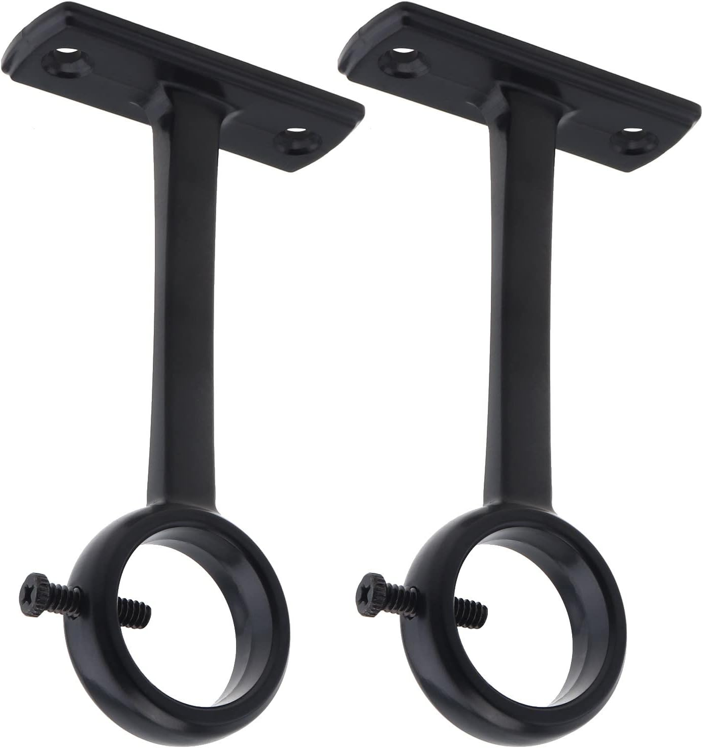 Ceiling-Mount Curtain Rod Brackets, Heavy Duty Ceiling and Wall Curtain Rod Holder for 1 Inch Drape Pole (White (Set of 2))