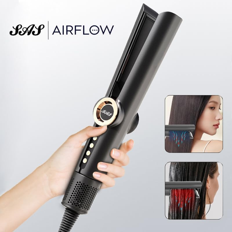 SAS Air Flow 2-In-1 Hair Straightener - Smart Moisture Detection, Negative Ions, No Preheat, Lightweight Design image number 3