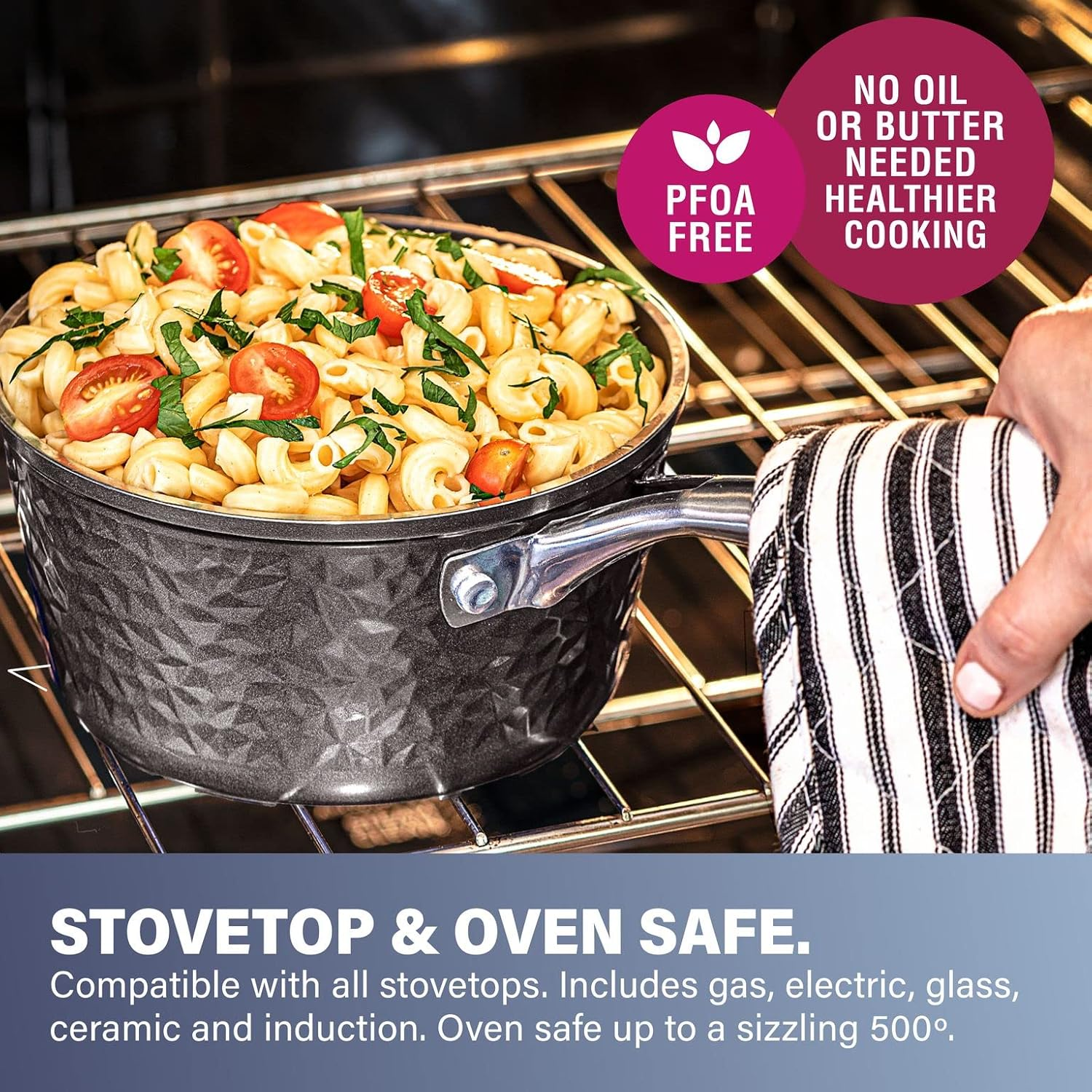 Granite Stone 2901 Cookware Set, 10 Piece, Pewter image number 4