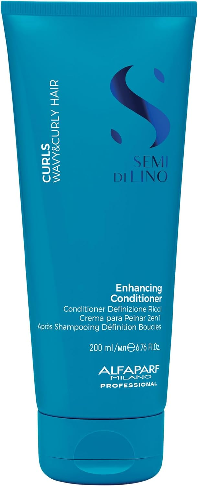 Alfaparf Milano Semi Di Lino Curls Enhancing Conditioner - Hydrating, Frizz Reducing - Humidity Protecting, Leave-In Hair Conditioner - 6.76 Oz