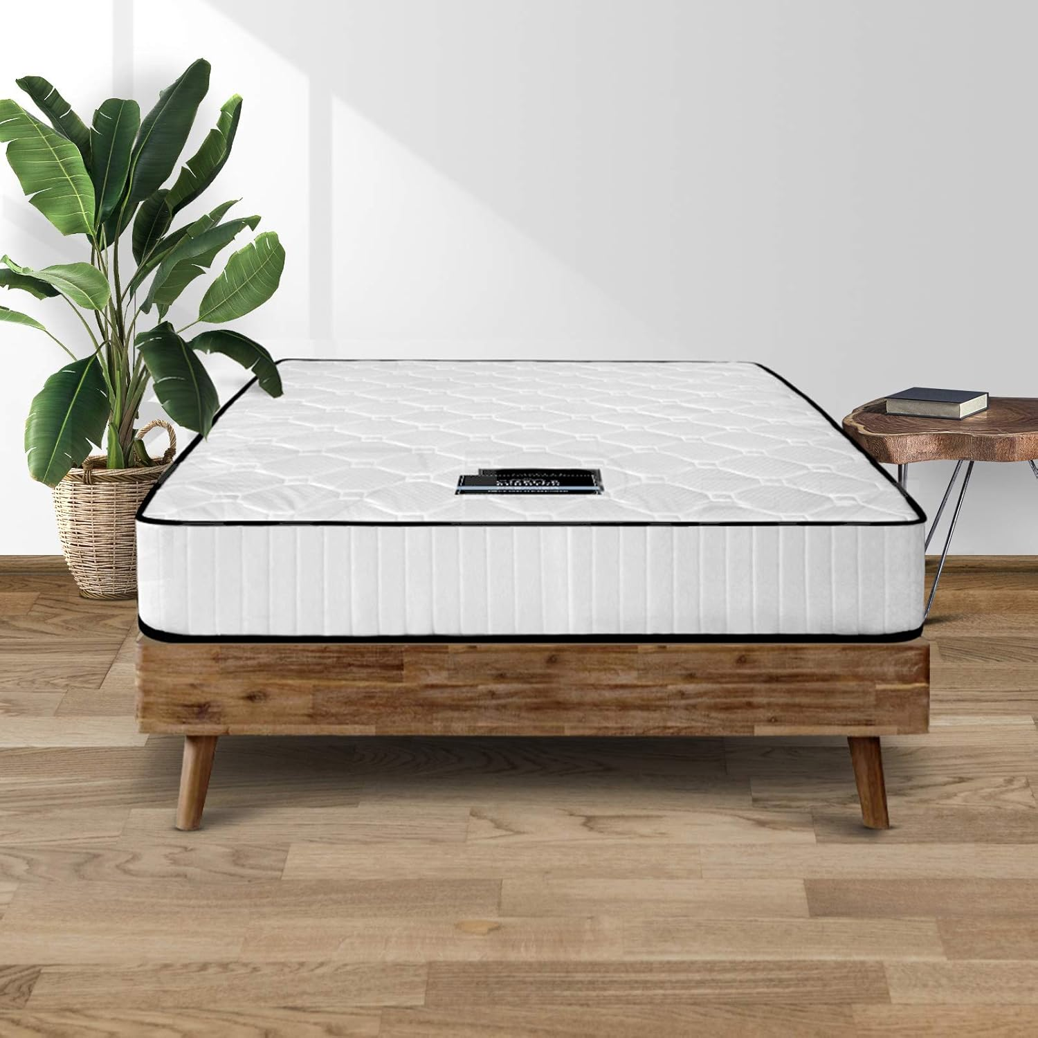Giselle Bedding Double Mattress Bed Mattresses Firm Foam Topper 21Cm Thickness, with 6-Coli Spring System and Breathable Tight Top, 5Yrs Warranty, Medium Firm, White with Vacuum Packed image number 6