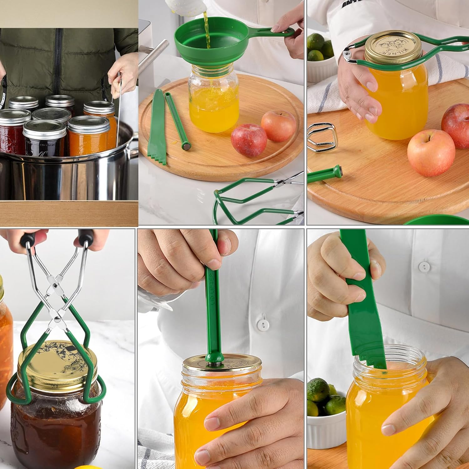 Toowood Canning Supplies Boxed Set, Canning Kit, Stainless Steel Canningset, Canning Supplies Starter Kit, Jar Lifter, Folding Rack, Tongs, Multifunctional Canning Tools, Funnel for Mason Jars image number 4