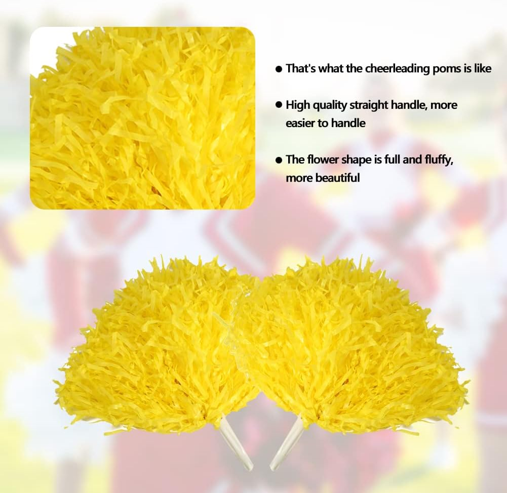 VGEBY 2 Pcs Cheerleader Pom Poms for Sports Party Dance Accessory