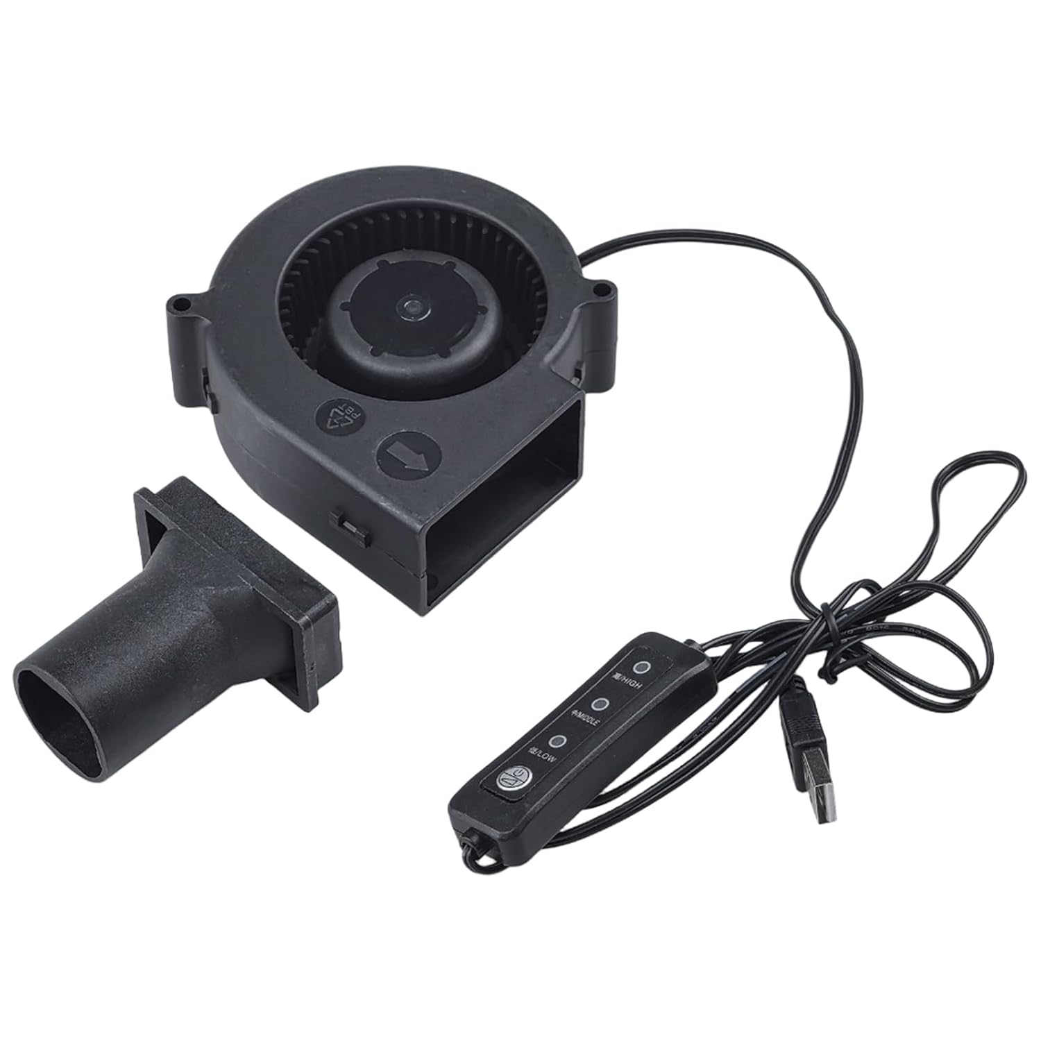 5V USB Blower Cooling Fan, Computer Case USB Blower Fan with Three Speed Control Blower Fan Dual Ball Bearing for PC Electronics 3D Printer image number 1