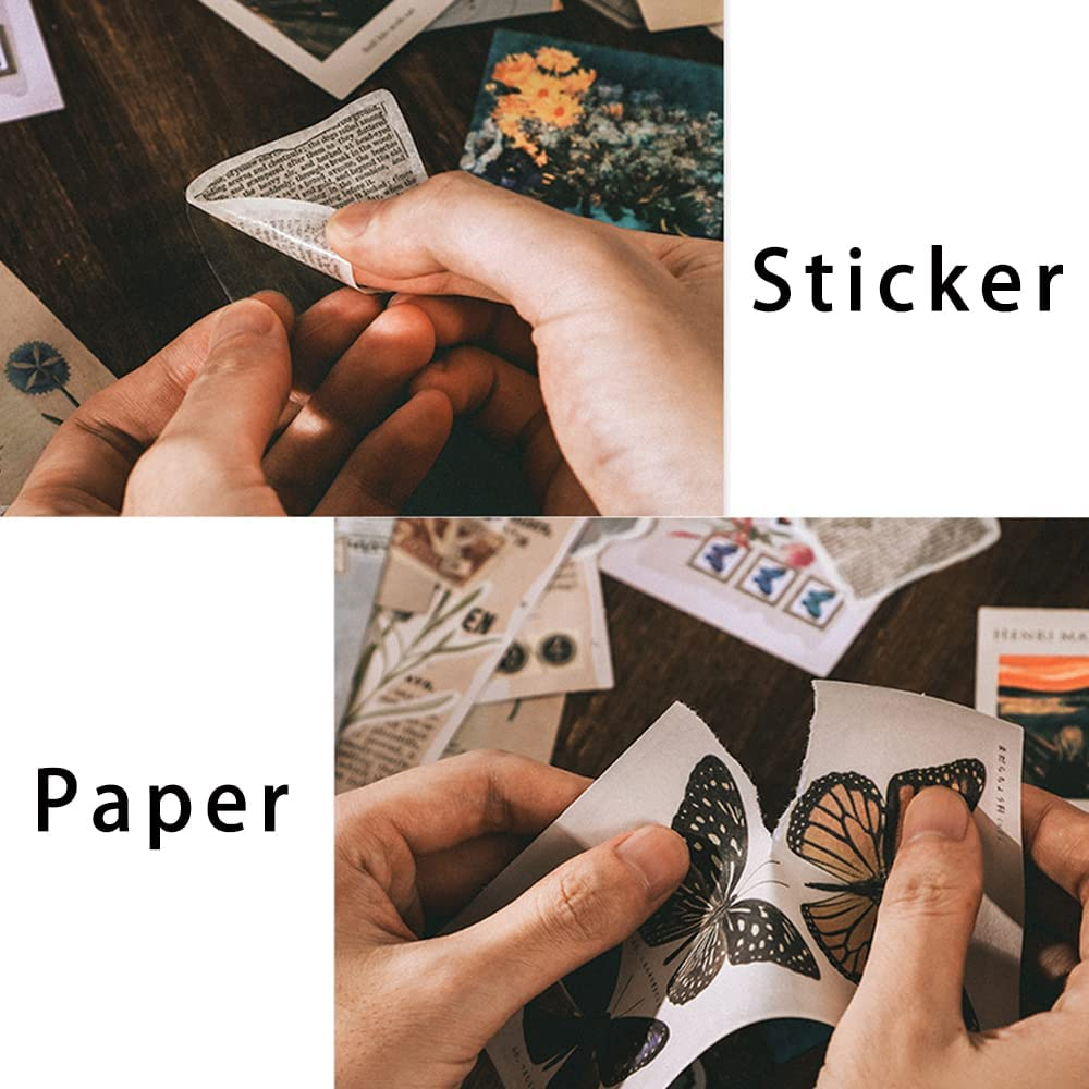 400 Pcs Vintage Scrapbooking Supplies Including 240 Pcs Retro Scrapbook Paper Decor and 160 Pcs Adhesive Washi Stickers for Scrapbooking Album Art Craft Travel Journal