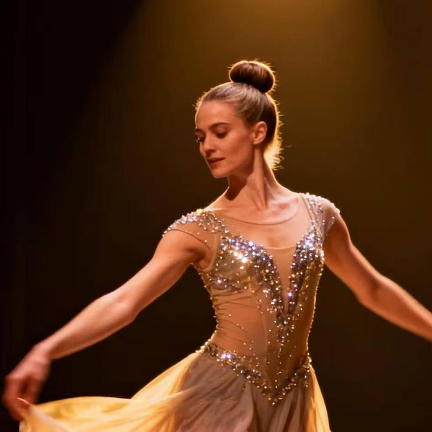 50PCS Hair Net Bun Net Hair Bun Shapers & 50PCS U Shaped Bobby Pins for Ballet Dancers Invisible Elastic Mesh Nets 50Cm Hair Accessories for Styling Ballet Bun Maker for Women Girls Kids | Light Brown image number 1