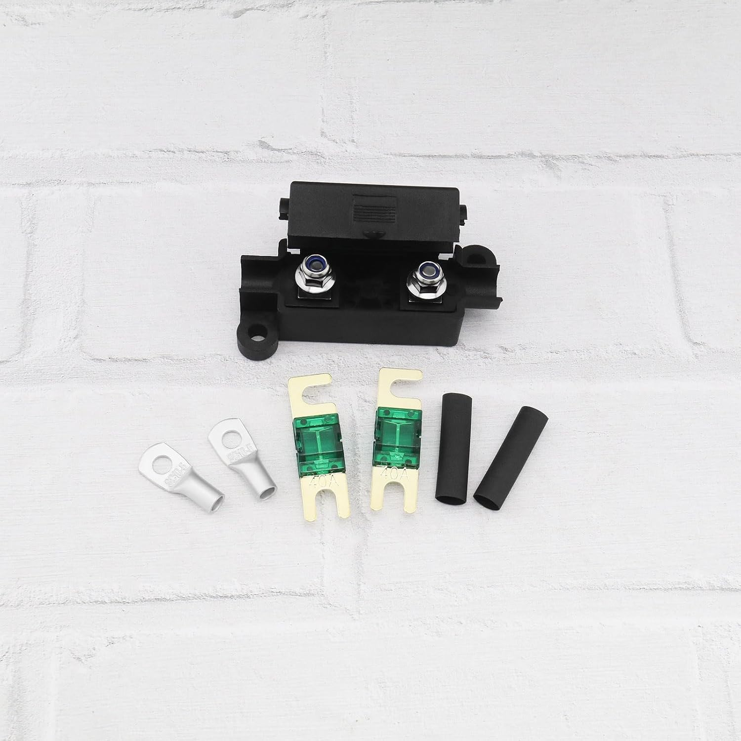 SING F LTD 1 Set Car Fuse Holder with Lock Nuts Midi Fuses Ring Terminals Heat Shrink Tubing for Motorcycles Cars Trucks Vehicles Safety Fuse Holder 40A image number 3