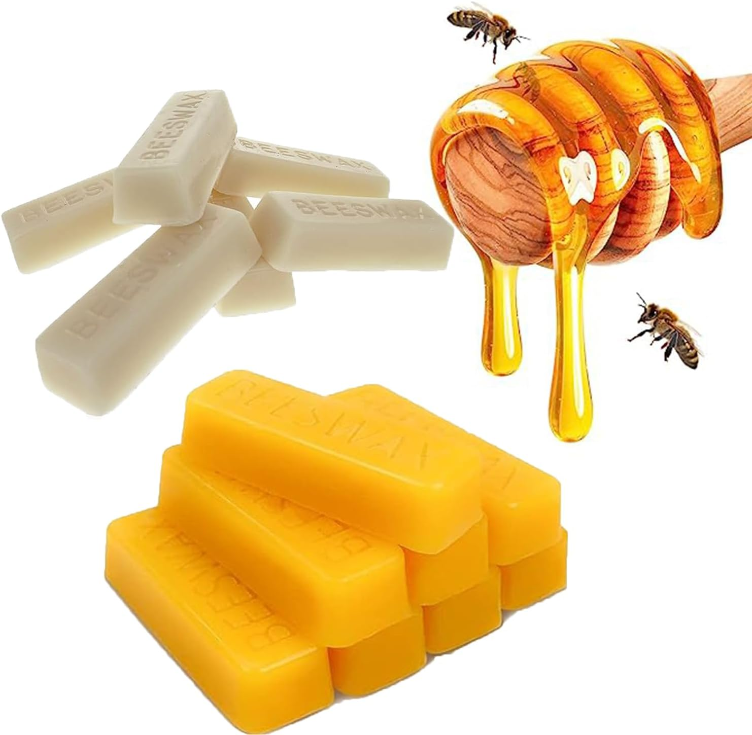 Tooget 36Pcs Yellow Beeswax Bars, Natural Beeswax Block Bees Wax Pure Bar Wax for Candle Making, Skincare, Furniture Polish, DIY Crafts - 40 OZ