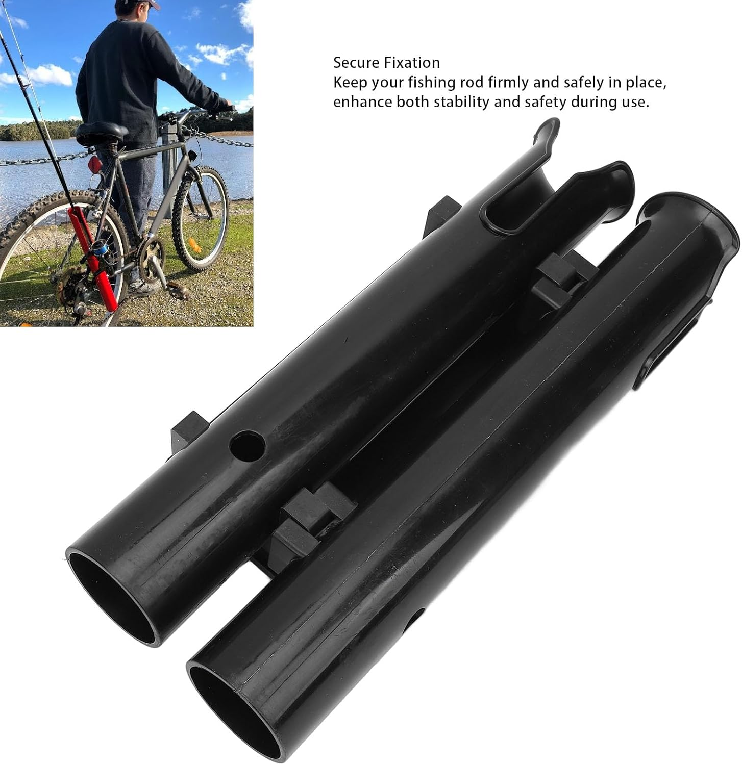 Lightweight Fishing Rod Holder Bracket, Secure Fixation Electric Bike Fishing Rod Bracket, Fishing Rod Holder for Bike, Tube Clamp Installation for Motorcycle, Trailer image number 5