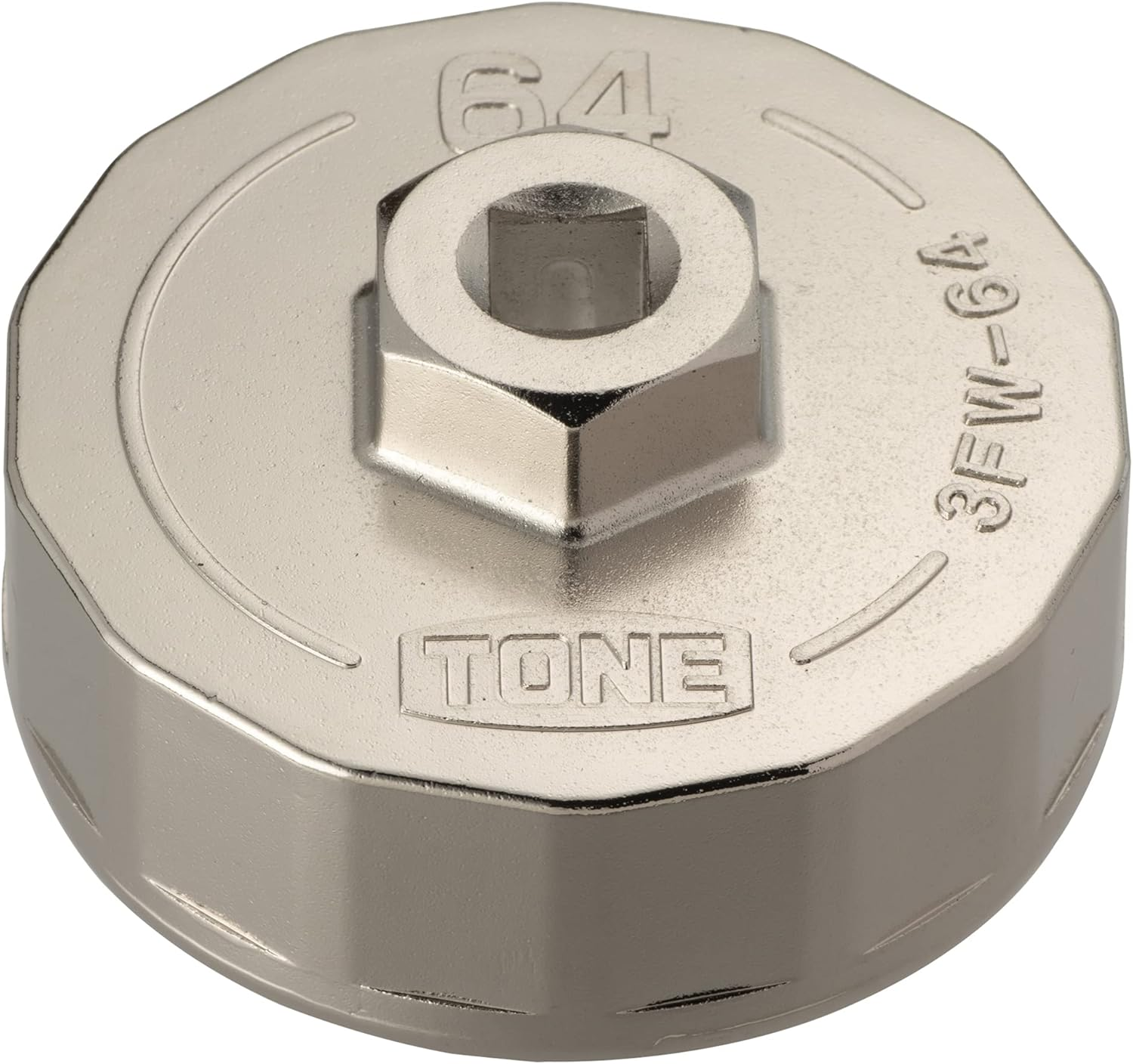 TONE Oil Filter Wrench (Cup-Shaped) 3FW-64 Insertion Angle 0.37 Inches (9.5 Mm) (3/8") Diameter 2.5 Inches (64 Mm) image number 5