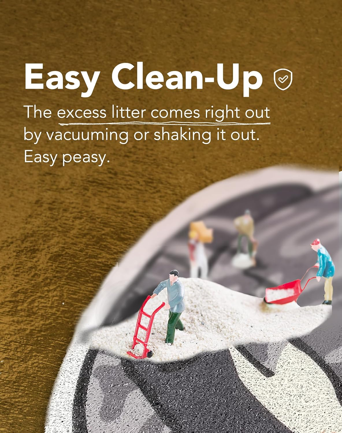 Lukamoo&reg; Cute Cat Litter Mat (32&rsquo;&rsquo;X24&rsquo;&rsquo;), Extra-Large/Xl, for Kitty Litter & Cute Cat Litter Box, Cat Accessories for Indoor Cats, Litter Trapping Mat (Grey Tabby, Semi-Circular)