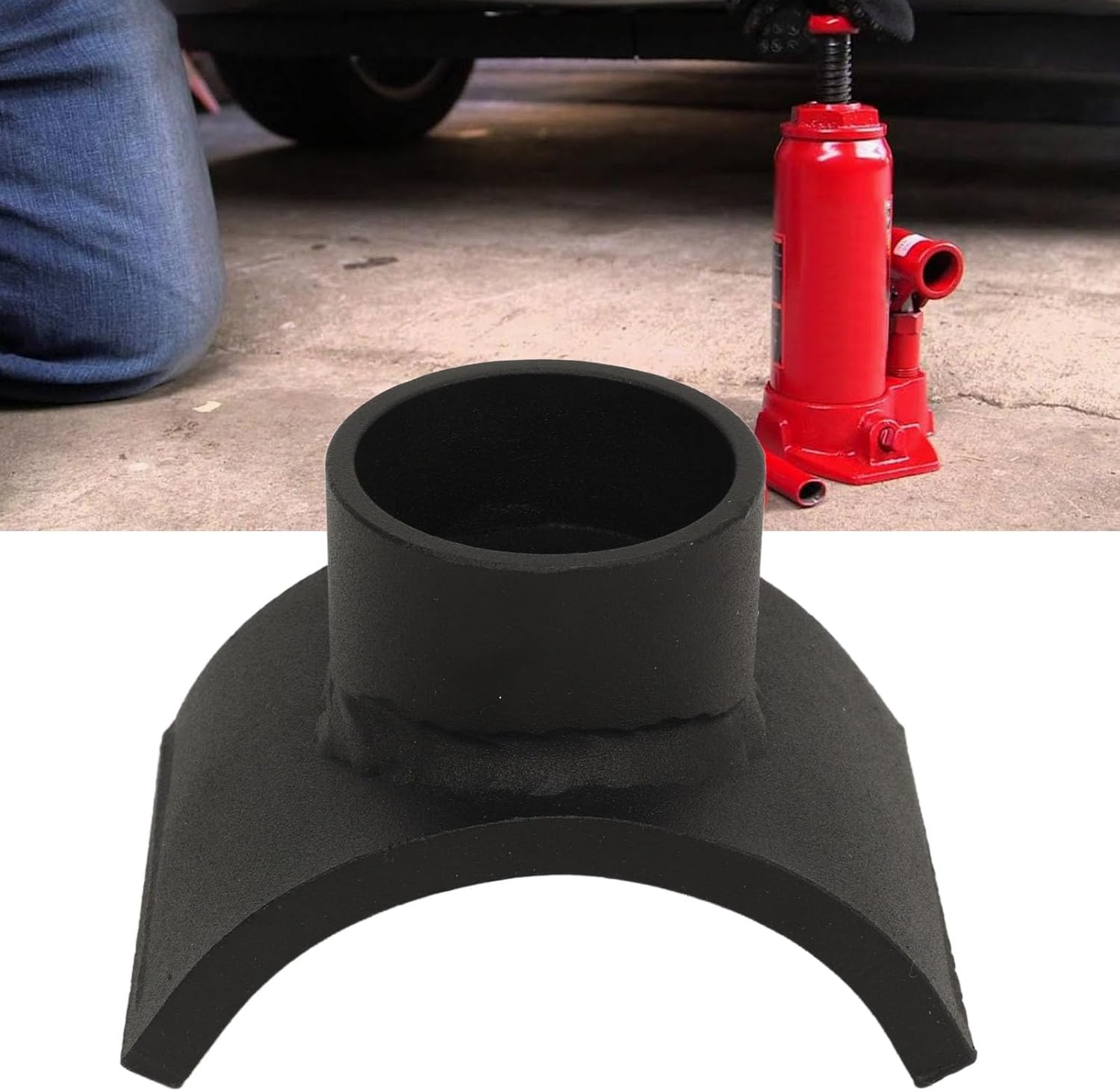 Bottle Jack Adapter Saddle, Bottle Style Jack Floor Jack Axle Adapter Lifting Saddle for 3 Inch Axle Tube, High Strength Hydraulic Lifting Axle Saddle image number 4