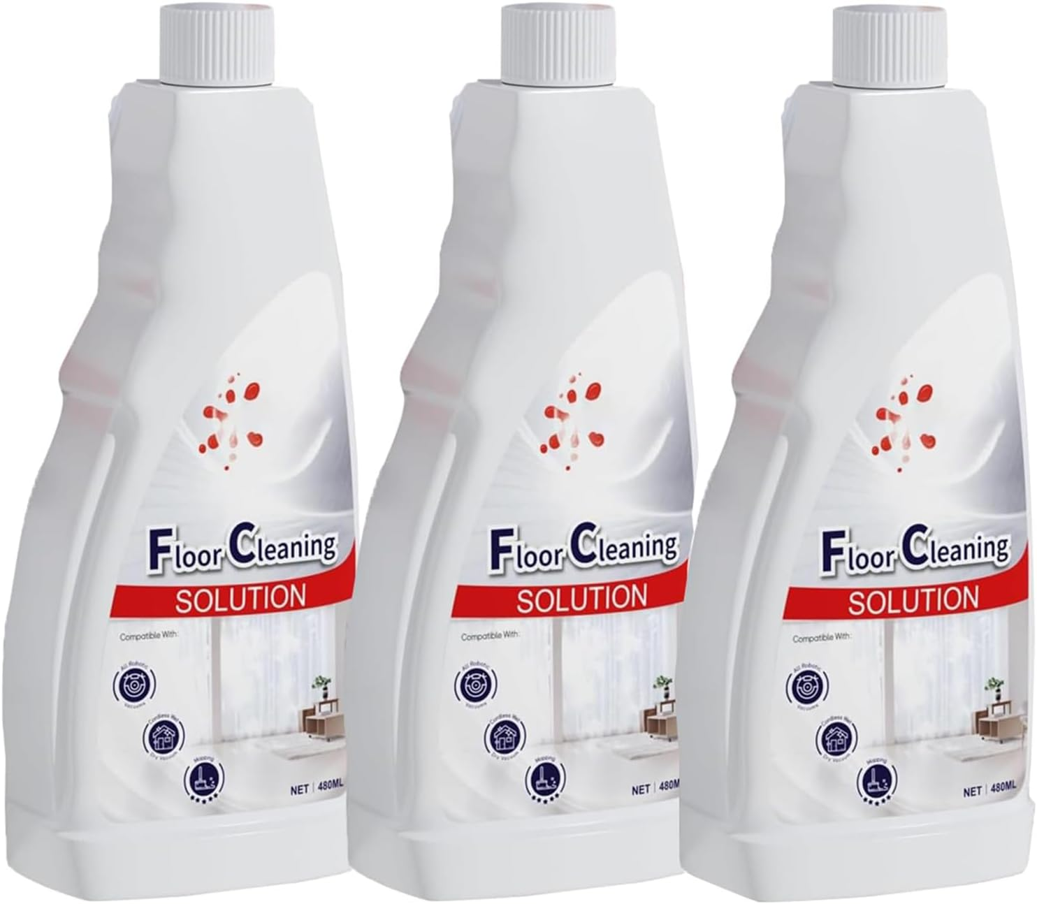 3 Bottle Floor Cleaning Solution for All Roborock Mopping Robots (S7,S8,Qrevo,Q7,Q8 Series), Floor Cleaner Liquid to Deep Clean Multiple Hard Floors, Kid & Pet-Friendly Robot Vacuum Cleaning Solution image number 2