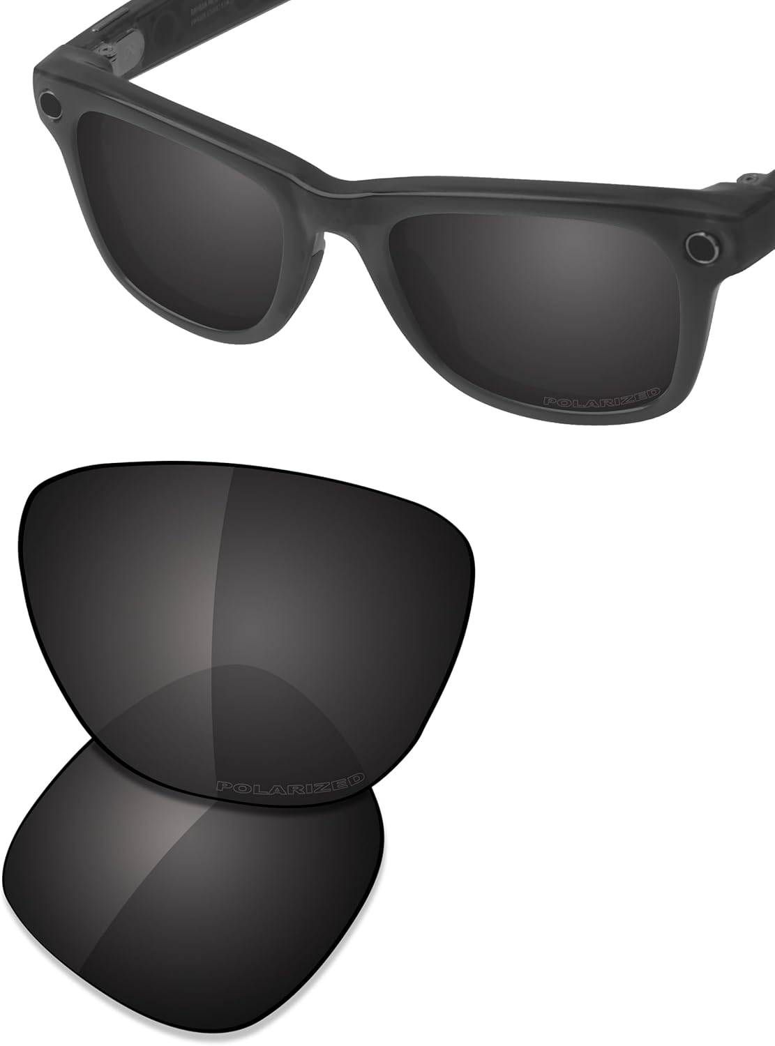 Saucer Premium Replacement Lenses Compatible with Ray-Ban Meta Wayfarer (Gen 2) RW4012 53Mm Smart Sunglasses