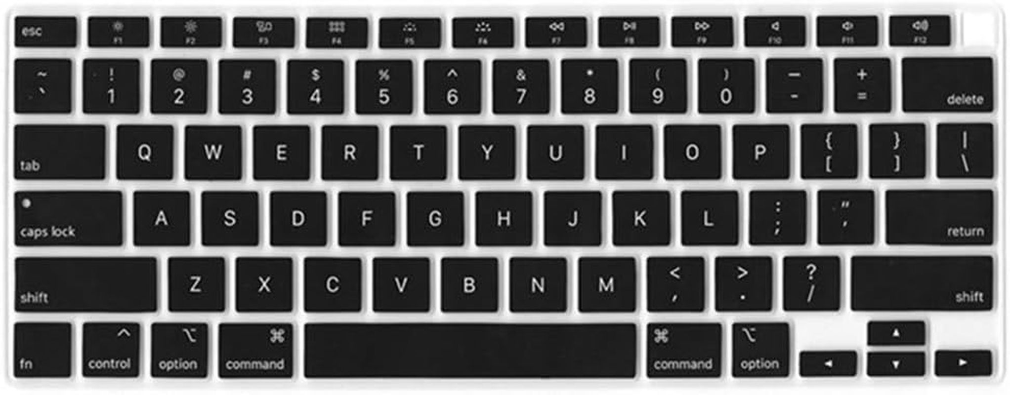 Se7Enline Compatible with Macbook Air 13 Inch 2018/2019/2020/2021/2022/2023/2024 Keyboard Cover M1 A2337/A2179 Soft Silicone Protective Skin Protector for Macbook Air 13-Inch Touch ID US Layout, Black