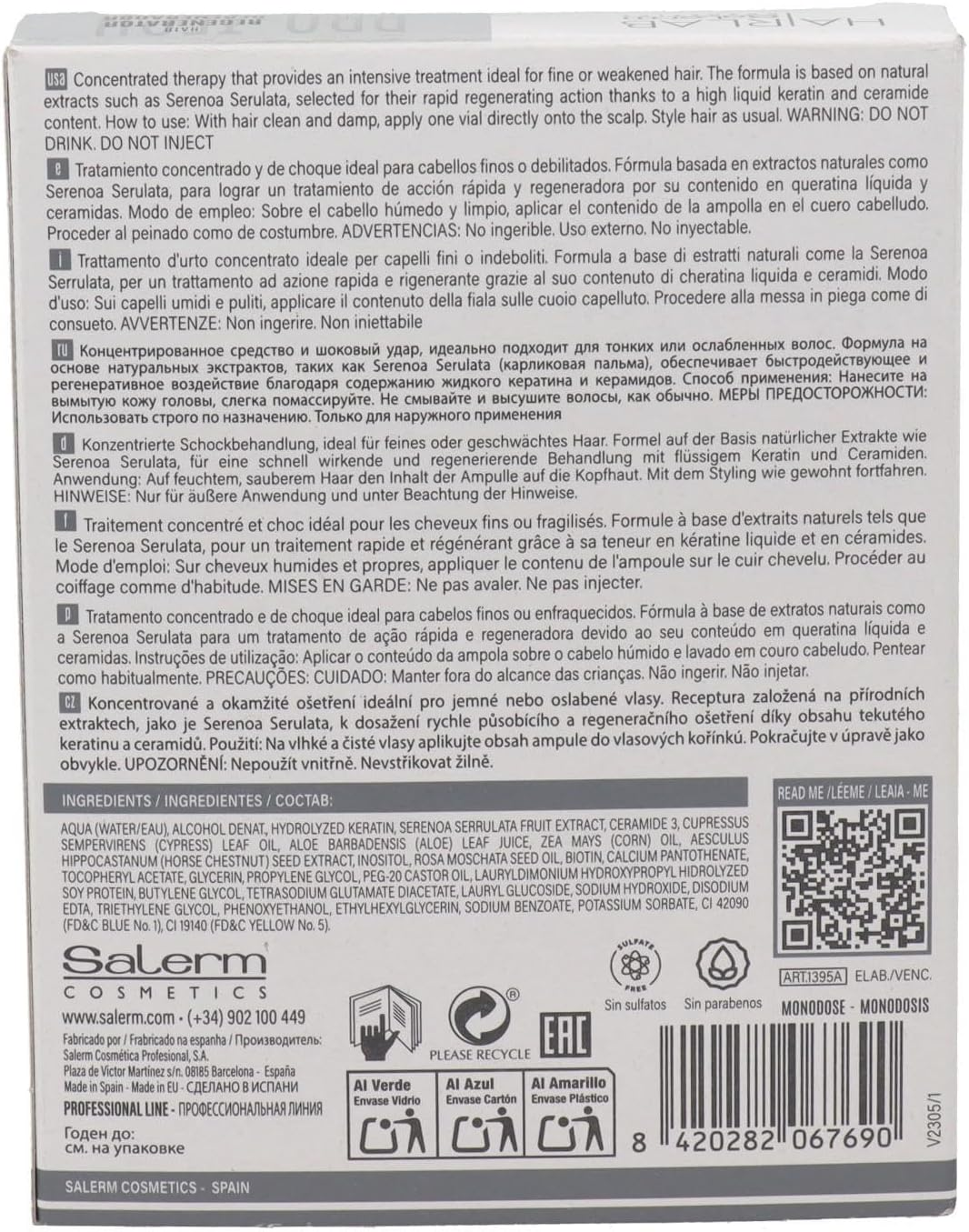 Salerm Energy Hair Regenerator/Revitalizer 4 Applications"Pack of 5.1Cm image number 3