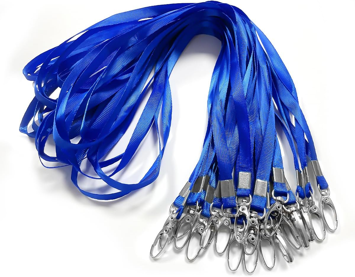 Badge Lanyards, 20PCS Durably Neck Lanyards for Ifor ID Badges, Ship Cards, Key (Blue) image number 4
