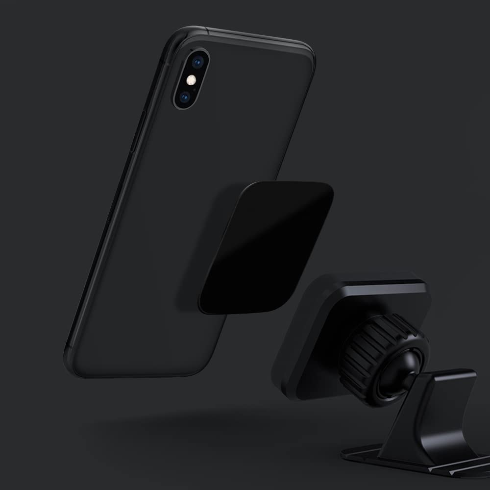 [8 Pack] Magnetic Car Mount Holder Metal Plates, TIQUS 65X45Mm Black Rectangle Universal Replacement Mount Metal Plate Kit with Adhesive for Magnetic Car Mount Cell Phone Holder