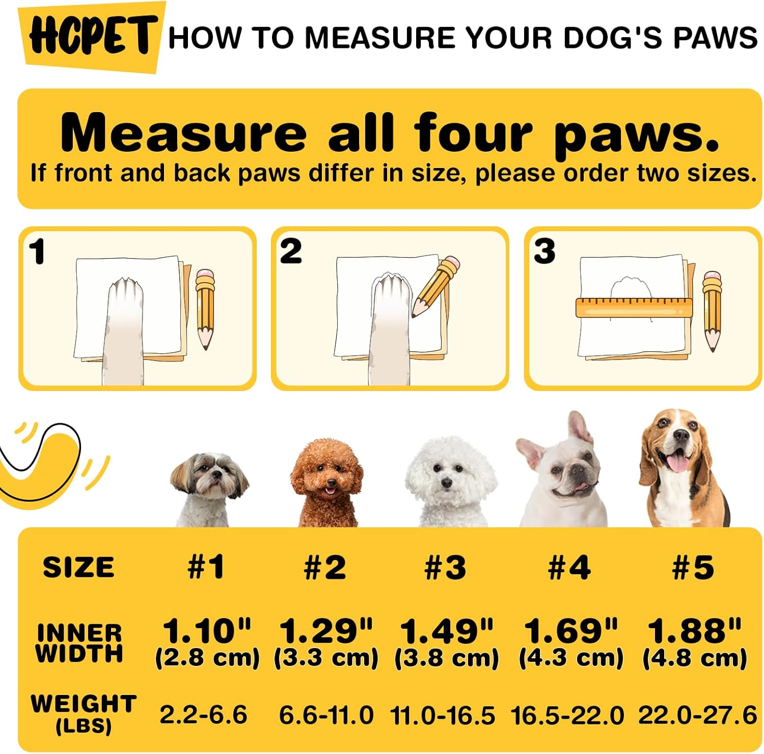 Hcpet Dog Shoes for Small Dogs, Dog Boots & Paw Protectors for Hot Pavement Winter Snow Hiking, Anti-Slip Dog Booties for Hardwood Floor Black Size 5 image number 2