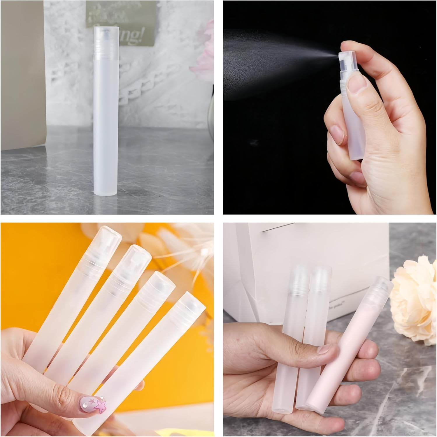 10Pcs Spray Bottle,10 Ml Refillable Empty Bottles,Plastic Small Spray Bottles,Perfume Atomizers Travel Bottle,Small Empty Sample Containers,For Perfume Essential Oils,Travel,Cleaning,Makeup Tool. image number 1