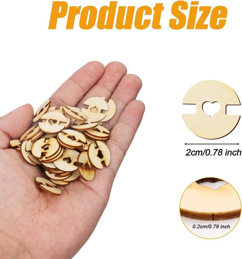 Wooden Hat Poms Poms Fasteners,100 Pack Removable Faux Fur Pom Pom Keepers Holder,Hat Button Faux Fur Pom Pom Keepers Holder,Wooden Poms Poms Buttons for Hats image number 5