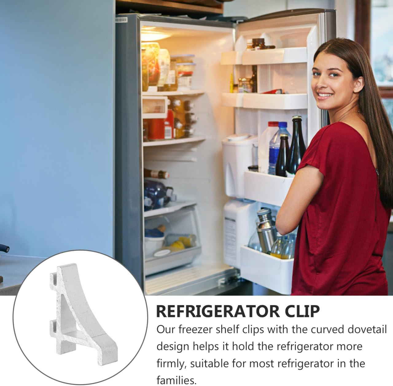 Homoyoyo 10Pcs Refrigerator Clip Freezer Clamp for Easy Installation Refrigerators for Organizing Kitchen Shelves