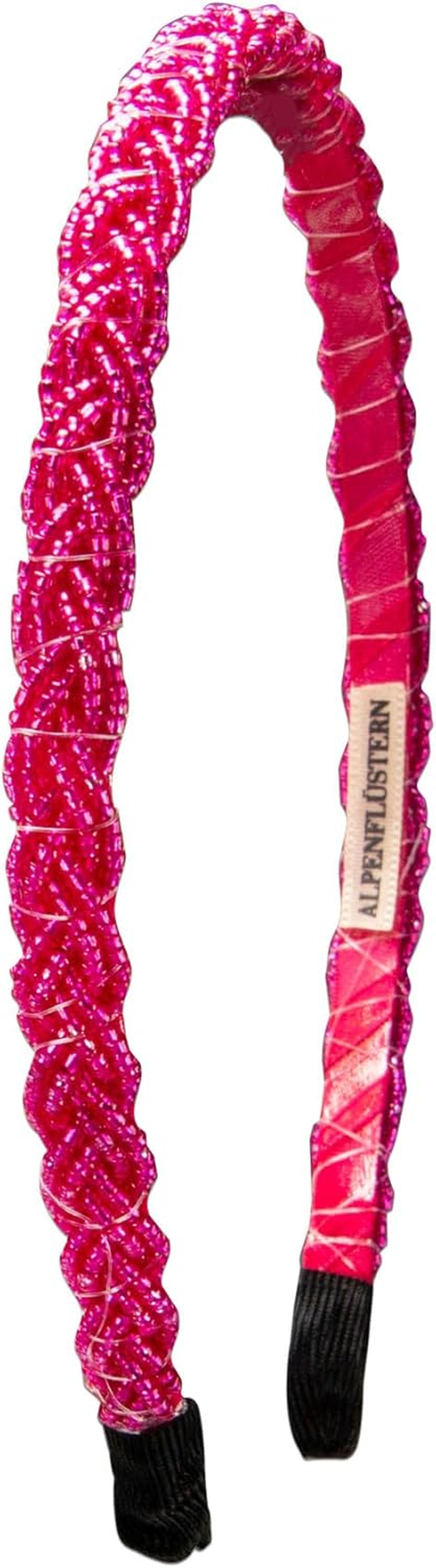 Alpenfl&uuml;stern Costume Headband Beads Braided Look &ndash; Women'S Hair Accessories Braided Hair Band Non-Slip for Dirndl (In Traditional Colours) ADV138 (Fuchsia Pink)) image number 1