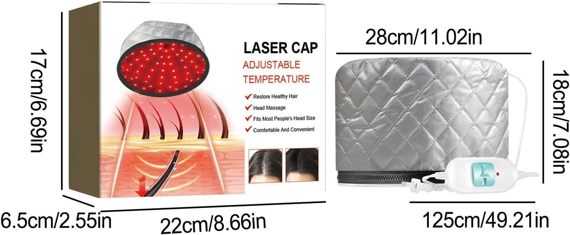 Electric Hair Care Cap - Adjustable Oil Steamer Hat | Deep Care Treatments | Heating Caps for Deep Conditioning | Thermal Hat for Hair 2 Mode Steamer Caps for Natural Hair Portable Heat Hair image number 2
