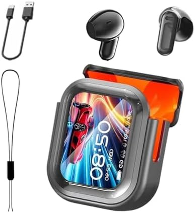 NE20 Earbuds, Bluetooth 5.4 LED Display High Fidelity Waterproof Wireless Earphones, Bluetooth Earphones, 48H Battery, IPX6 Waterproof & AI Translation, for Travel Business (Black,1Pc) image number 2