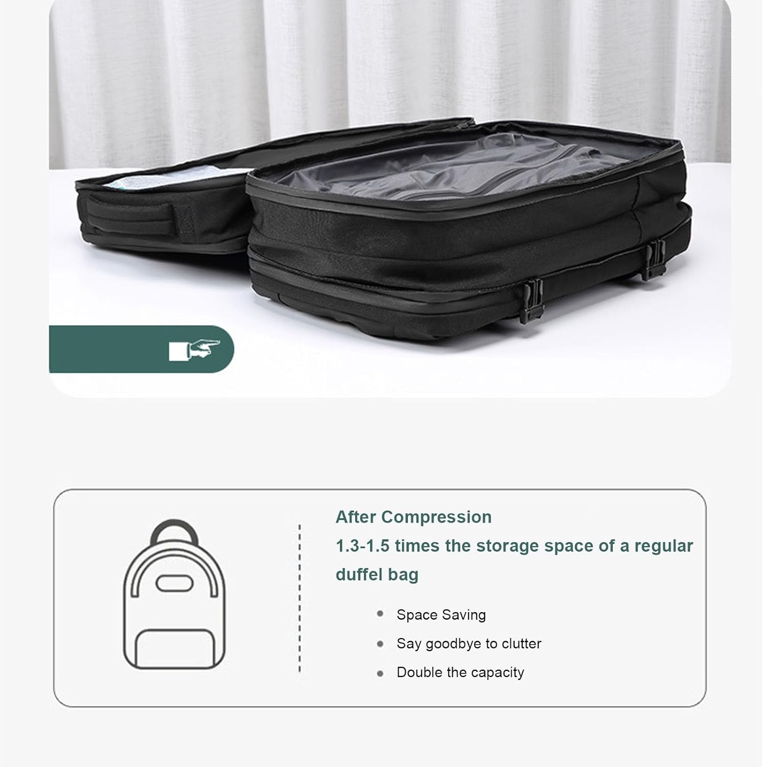 Expandable Vacuum Compression Backpack 70L, USB Charging Port, Water Oxford Cloth Travel Backpack with Dry Wet Compartment for Camping Business image number 4