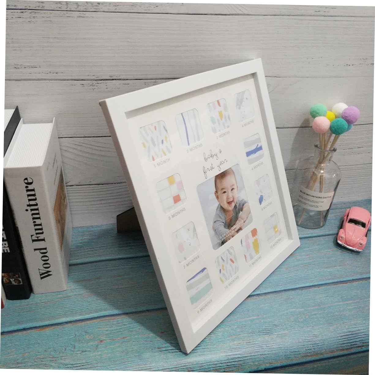 Unique Keepsake Frame for Photos White Photo Collage for Nursery Displays Monthly Moments Durable Material Newborn Girl Accessory image number 5