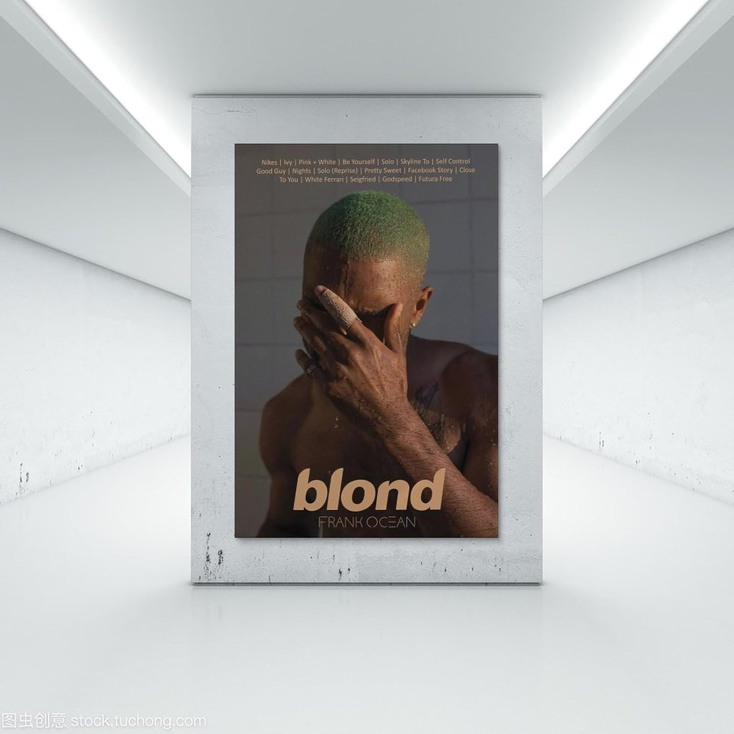 Frank Poster Ocean Music Album Blond Poster Canvas Painting Wall Art Picture Home Decor Print for Bedroom Living Room Dorm Study Bar Office 12X18Inch(30X45Cm)