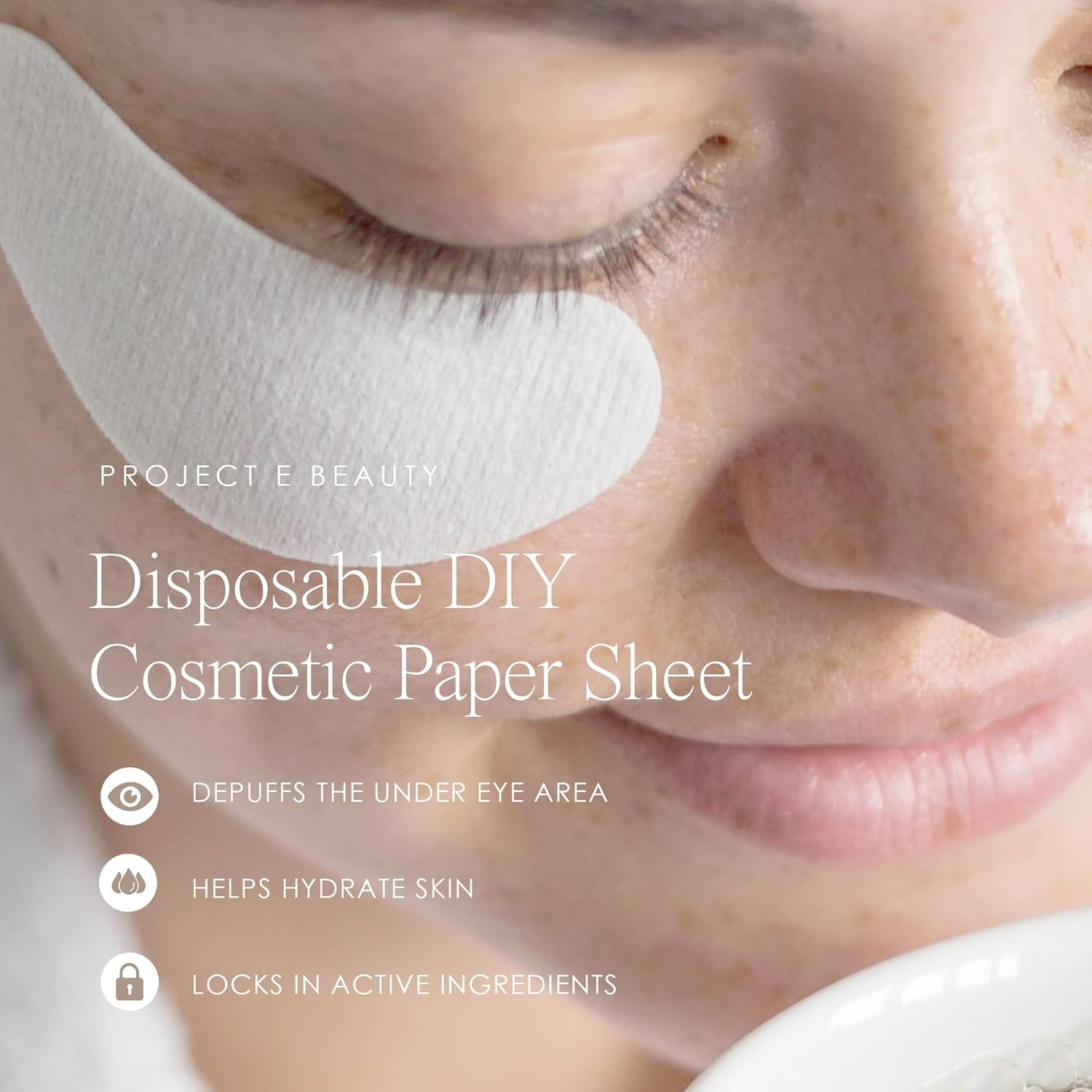 1000Pcs Disposable DIY Non-Woven Eye Mask Paper by Project E Beauty | DIY Cotton Eye Care Mask | for Skincare & Spa Salon Use | Cosmetic Facial Paper for Toner, Serum, or Lotion image number 3