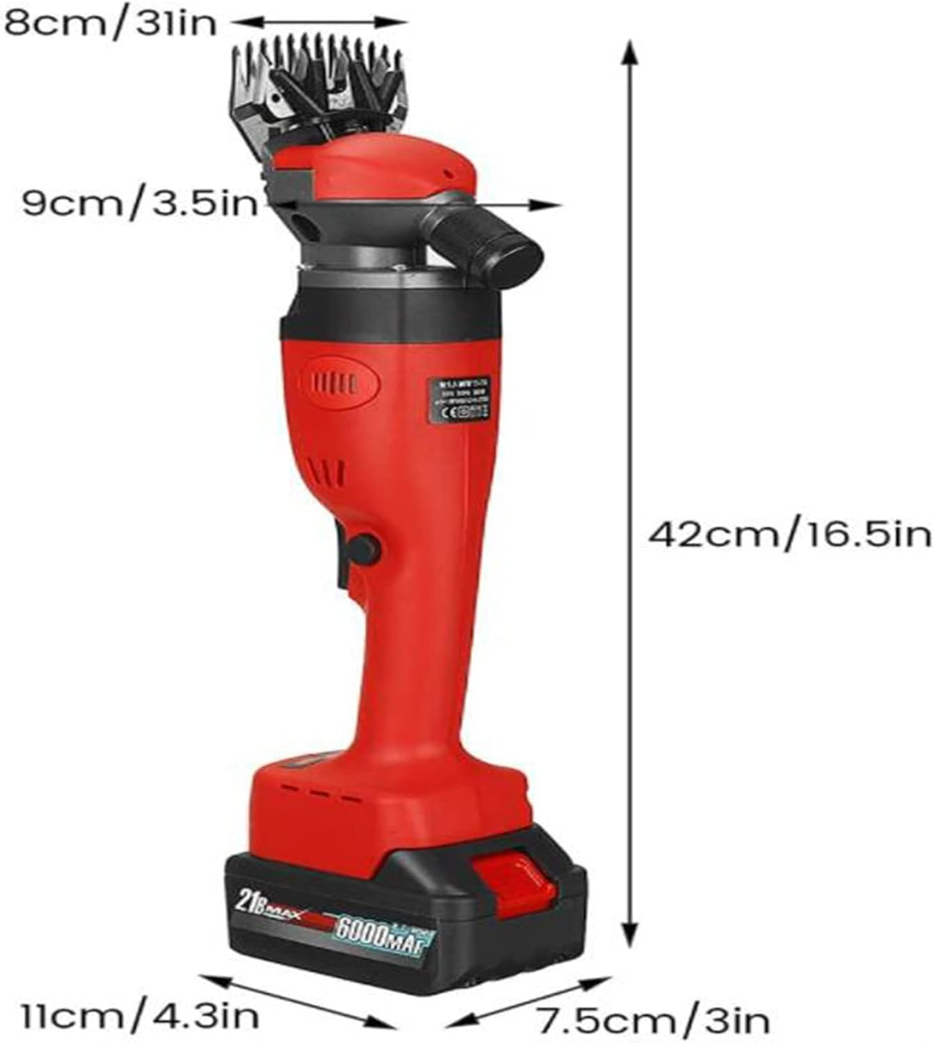 500W Cordless Sheep Shears,Electric Sheep Shearing Clippers with Two Batteries,Rechargeable,Wireless,For Shaving Fur Wool in Sheep,Goats,Cattle,Farm Livestock Pet,13Straightteeth image number 4