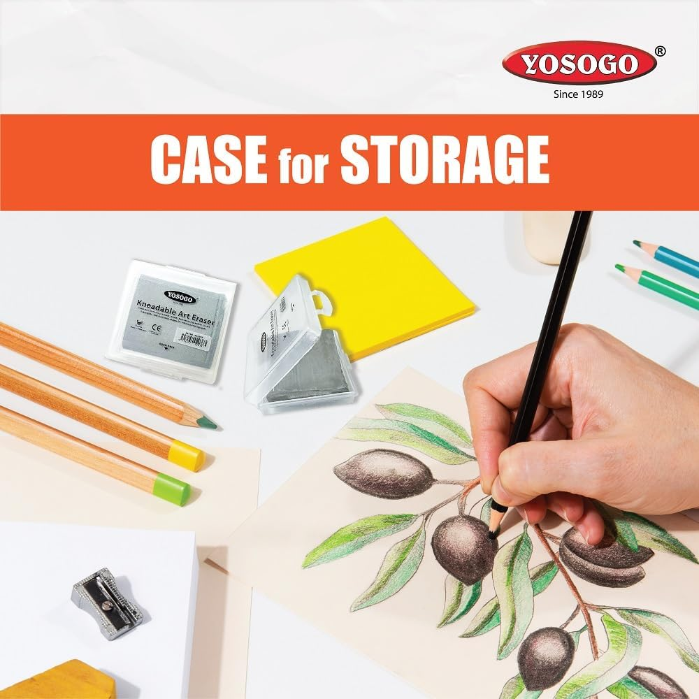 Yosogo Kneadable Art Eraser with Case (Grey, 2) image number 3