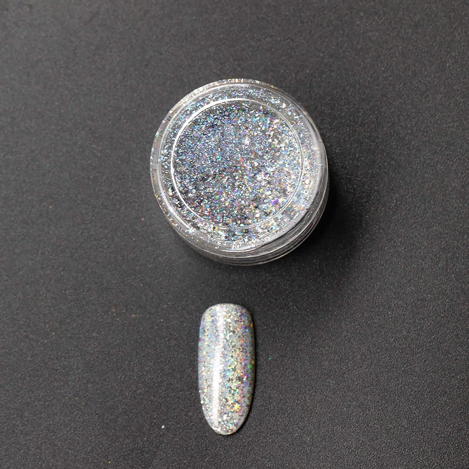 1 Pc Glitter Ultra Fine Sparkling Microfine Particle Nail Art Nail Decorations Silver Glitter Sequin image number 4