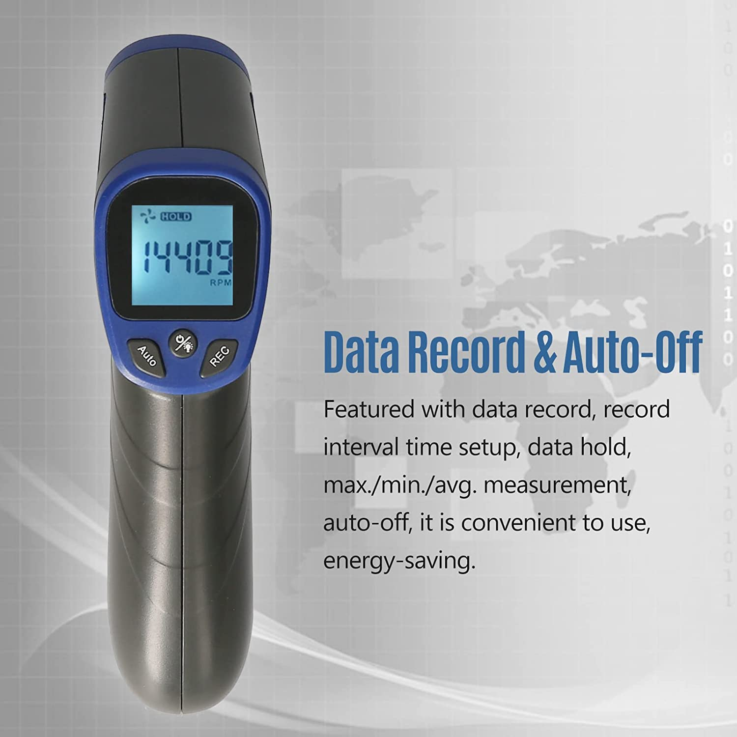 RAYWE Digital Tachometer Tachometer Handheld RPM Meter Speedmeter (2.5-99999RPM Measuring Range) with Backlit LCD Display for Motor Machine Lathe image number 5