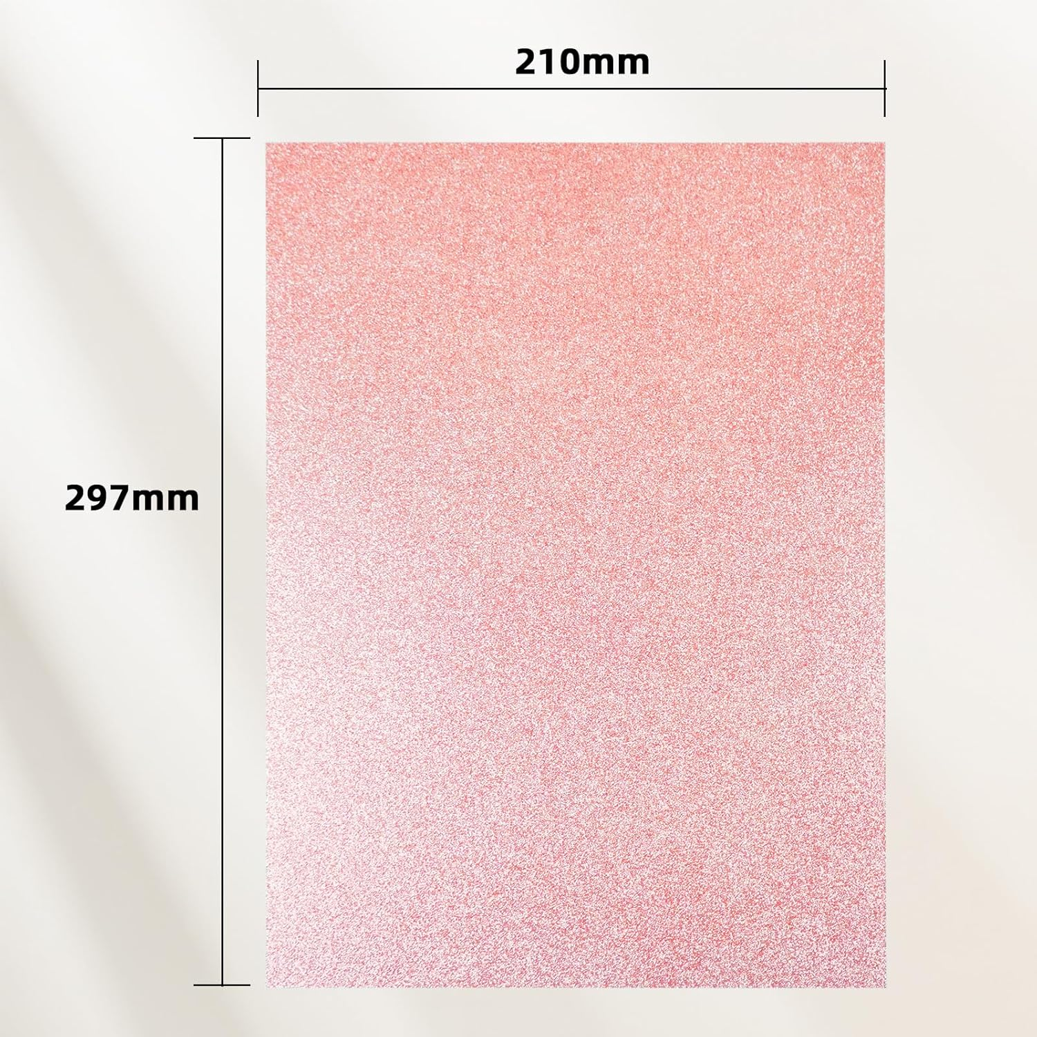 A4 Glitter Cards, Rose Gold Craft Paper Sheet, 250GSM Shiny Glitter Cardstock, Clay Drawing Card for Crafts and Arts, DIY Needs, Gift Wrapping Scrapbook, Soft Touch Luxury (10 Sheets)