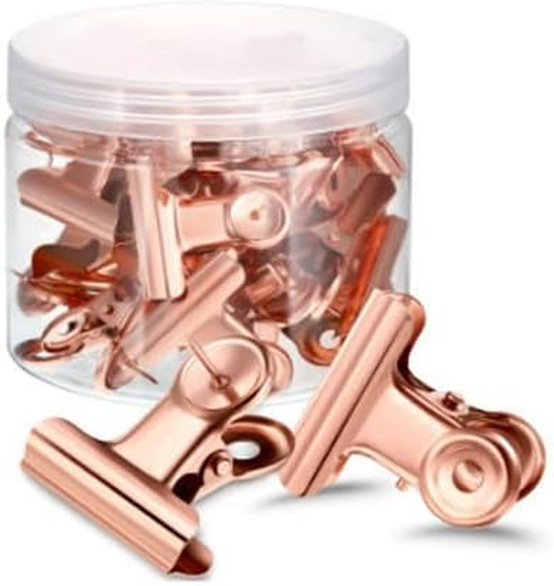 Push Pin Clips, 40 Pcs Metal Bulldog Clips with Thumb Tacks for Using on Cork Boards Bulletin Boards and Photo Walls, Home School and Office (Silver)