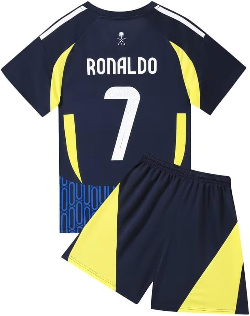 Soccer Jersey Kids, Soccer CR7 Jersey Boys Uniform, Football Sportswear Uniforms Suit with Socks, Fans Gift T-Shirt image number 2