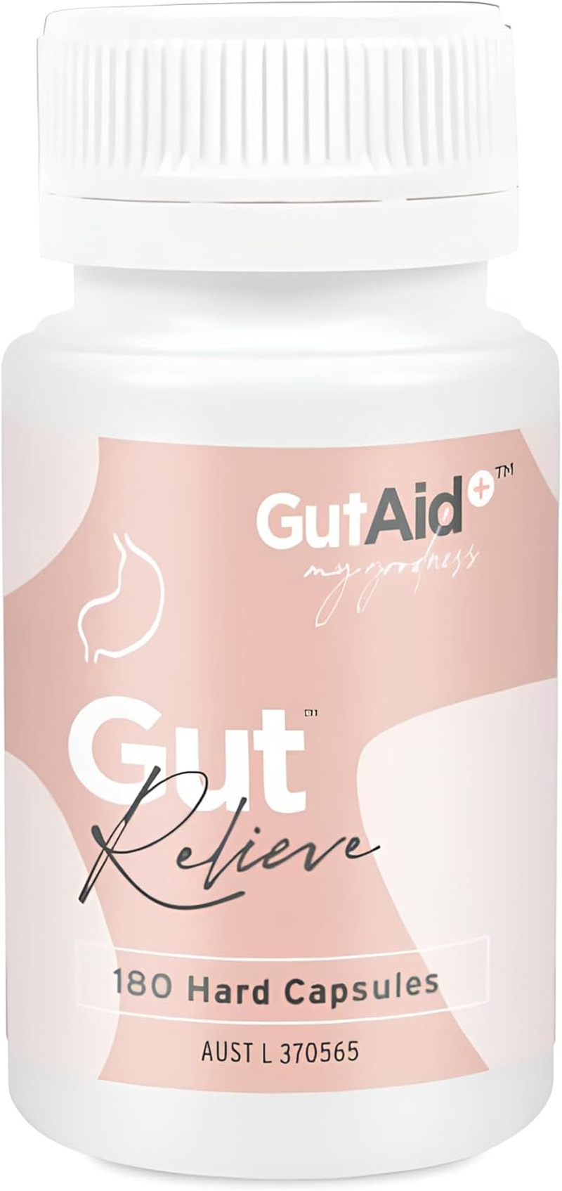 Gutaid+ Gut Relieve 180 Capsules | Pure Vegetarian Enzyme Formula. Relieves Abdominal Cramping, Bloating and Digestive Discomfort. Assists Healthy Digestive System Function and Nutrient Absorption. Reduces Occurrence of Food Intolerances Including Dairy and Gluten. Helps with Digestion of Fats, Acids, Sugars and Lactose image number 1