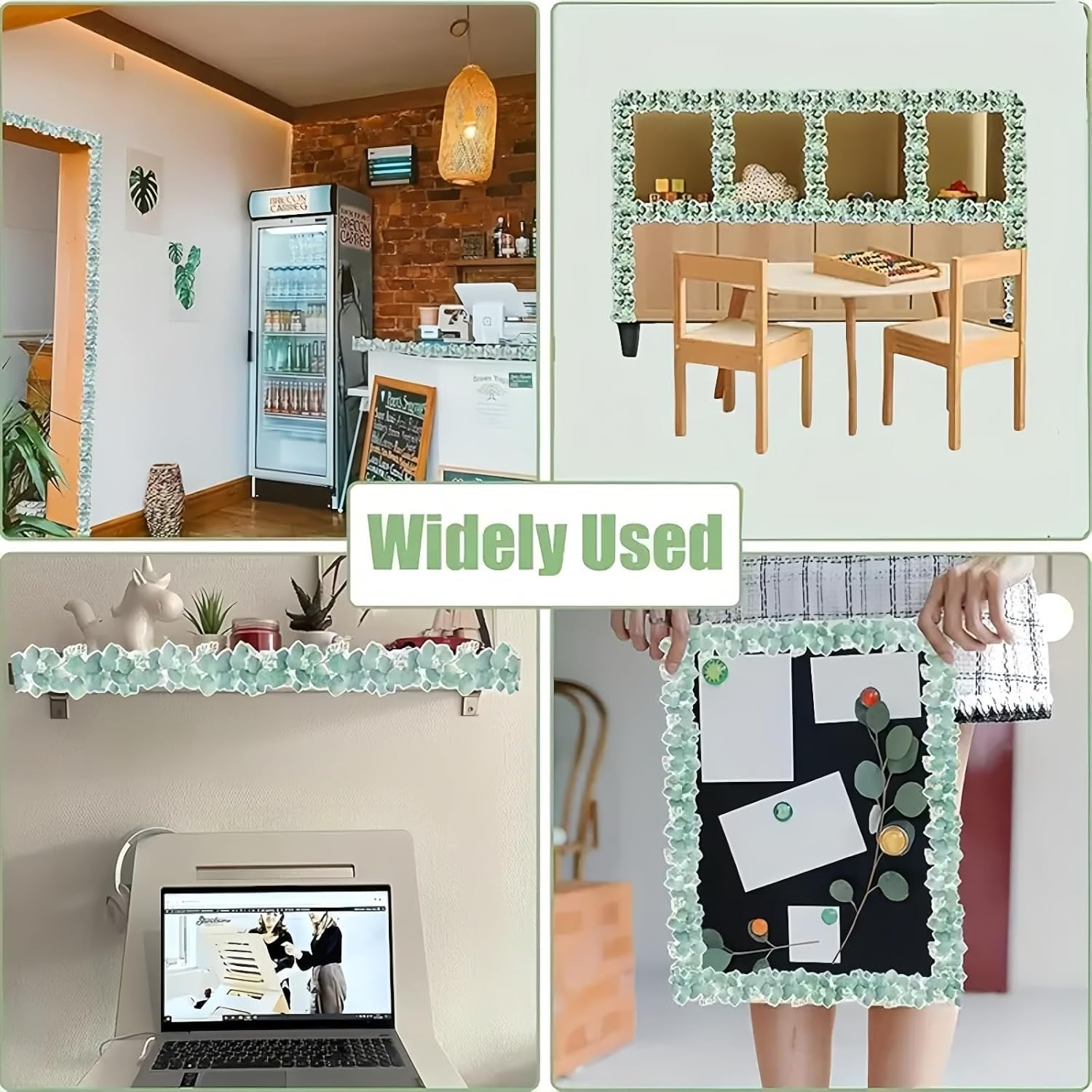 Display Borders for Classrooms,Corrugated Display Borders Roll for School Classroom Decorations,Bul/Letin Board Border,Green Display Borders Classroom Decoration,Eucalyptus Border Bul/Letin Board image number 2